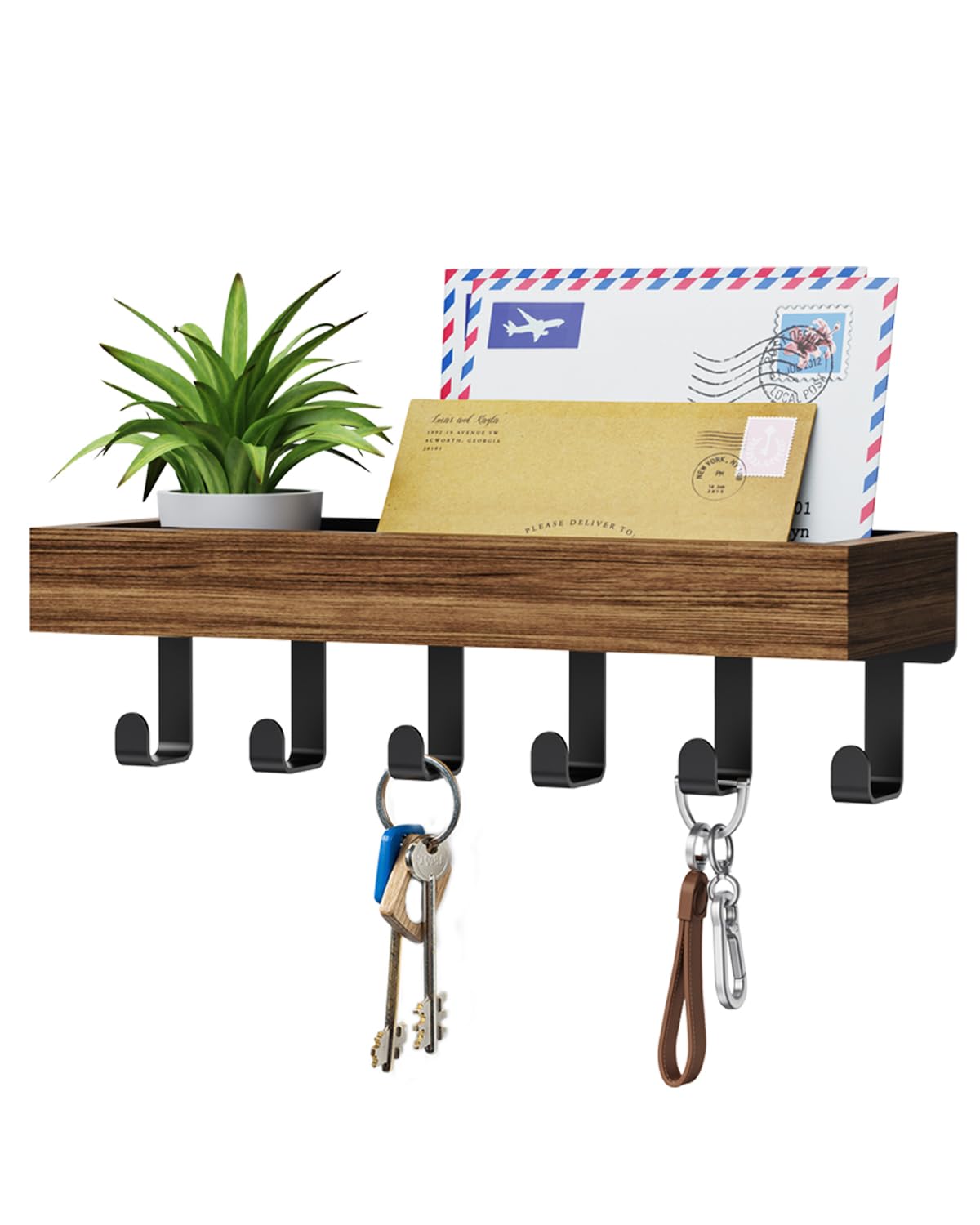 Key Holder Wall Mount Magnetic Adhesive, Key Hooks Rack with Shelf