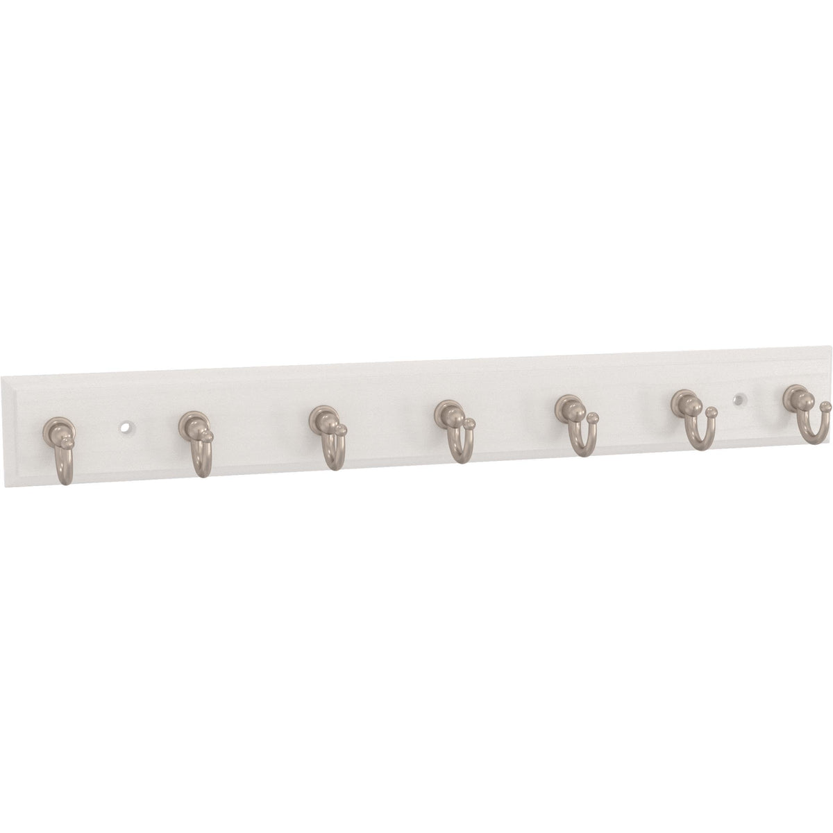 Franklin Brass Key Tidy (1-Pack) Pure White Holder 7' Wall Mount Small Item Rack 4 Hooks for Wall, Hallway, Entry Keychain Rail Organizer B46711K-PMN-R