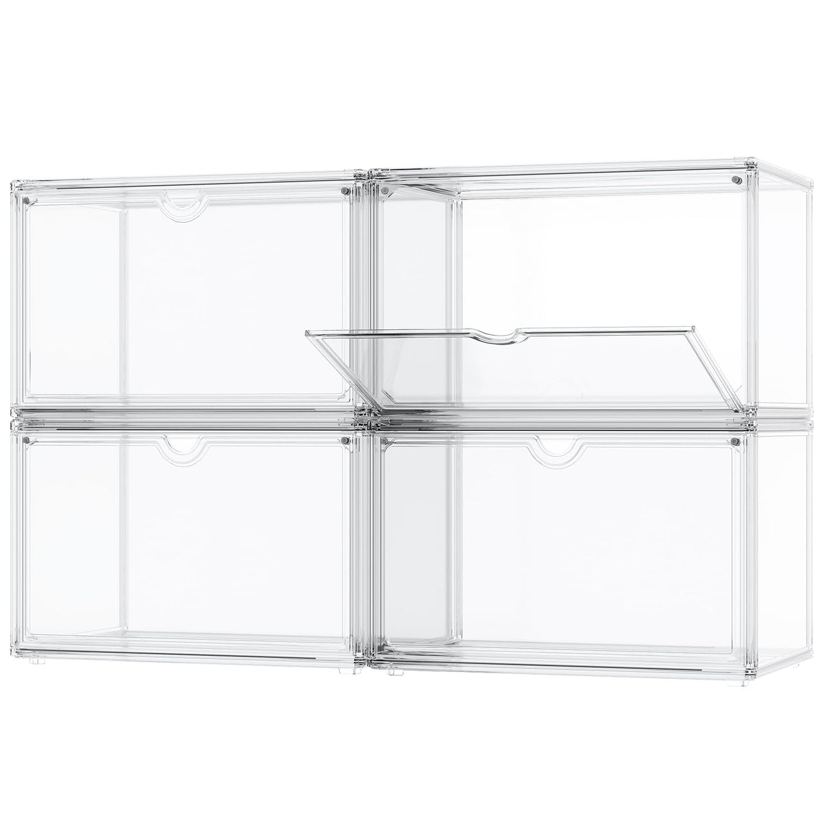Shoe Boxes Clear Plastic Stackable Acrylic Sneaker Shoe Display Case Transparent Display Case Clear Storage Bins With Lids Acrylic Boxes for Display Shoe Organizer Containers