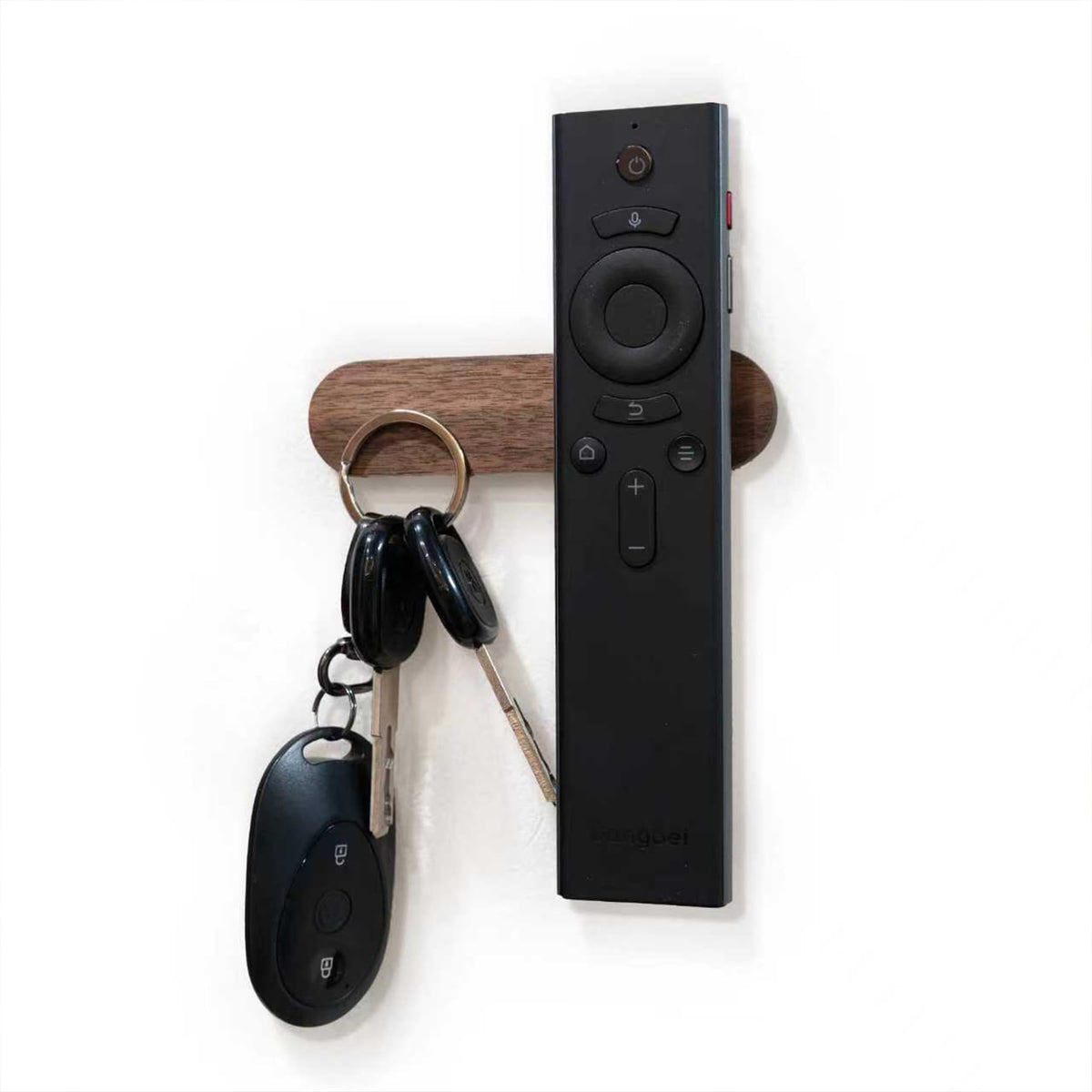 Magnetic Key Holder, Wall Mount, Walnut, 2-Pack