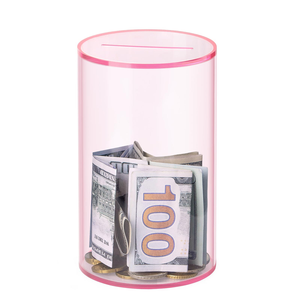 Hicocool Clear Piggy Bank, Must Break to Open, Acrylic Money Bank, 6"x3.54"