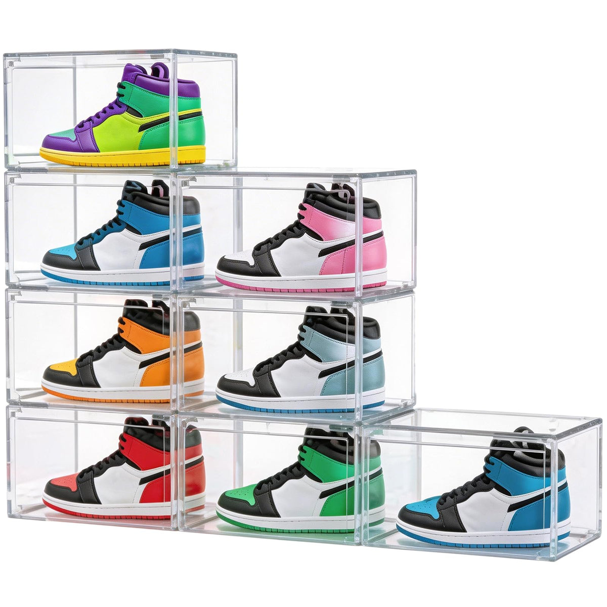 HIYOHIYO Clear Shoe Storage Box with Large Capacity Fits US Size 14, 1-Pack