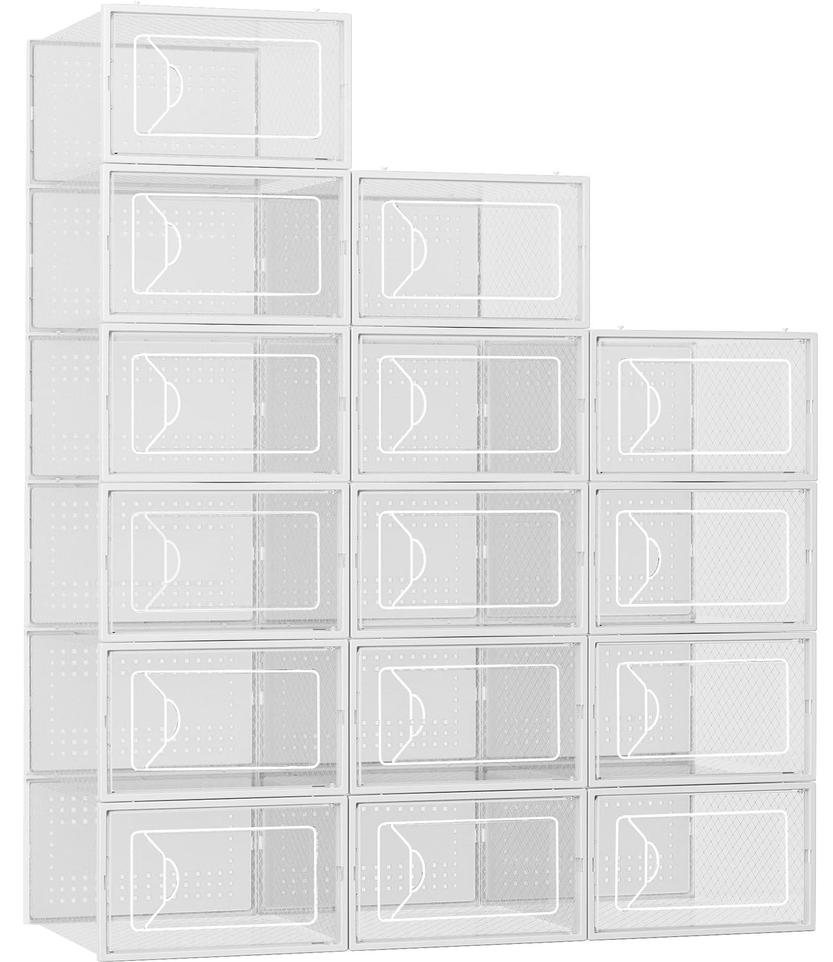 Foluck 15 Pack Shoe Storage Organizer Box Container Clear Plastic Stackable