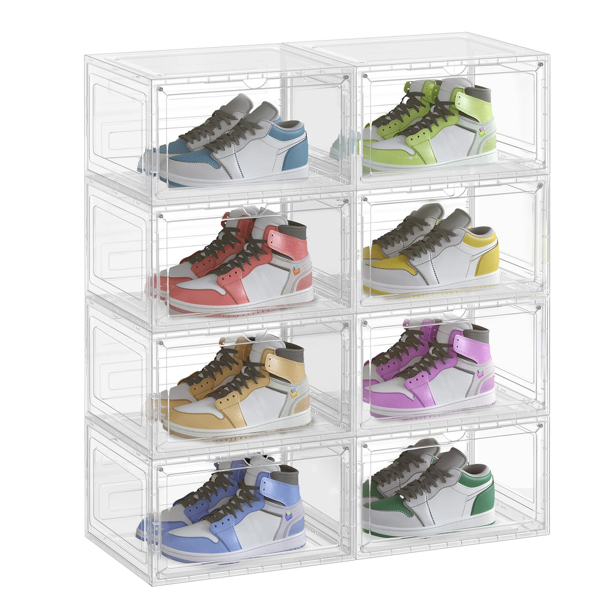 SONGMICS Shoe Boxes Set of 6, Fits Shoes up to US Size 12