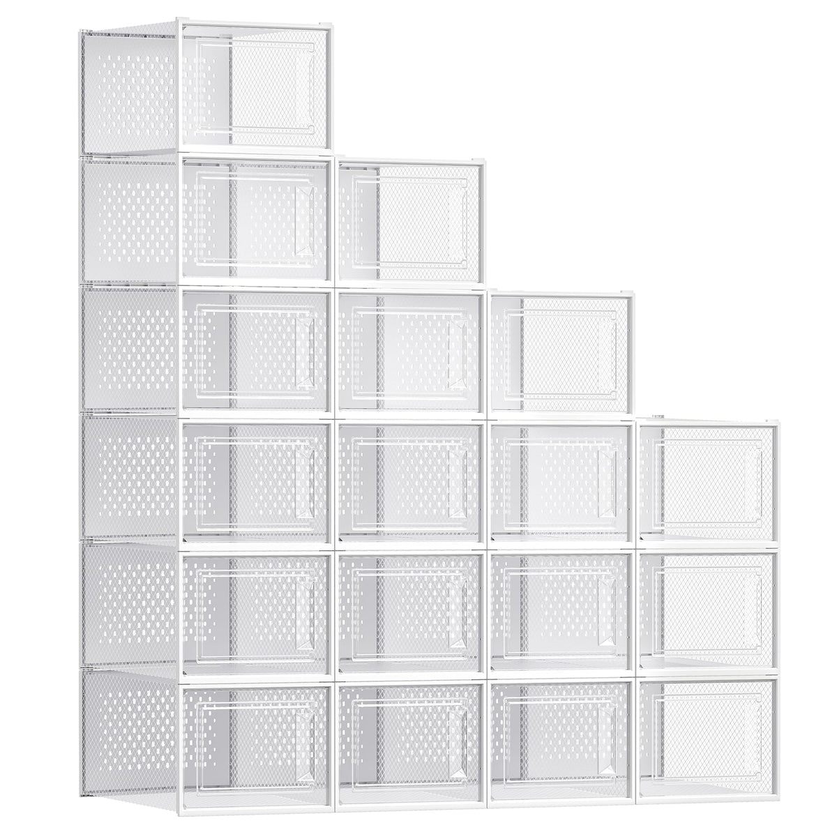 SONGMICS Shoe Boxes, Clear Plastic Sneaker Box, Pack of 15