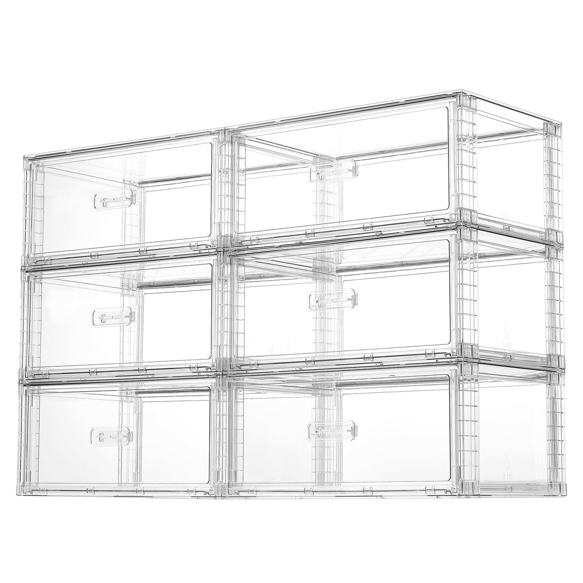 Vtopmart 2 Pack Large Clear Stackable Storage Drawers for Closet, 23QT