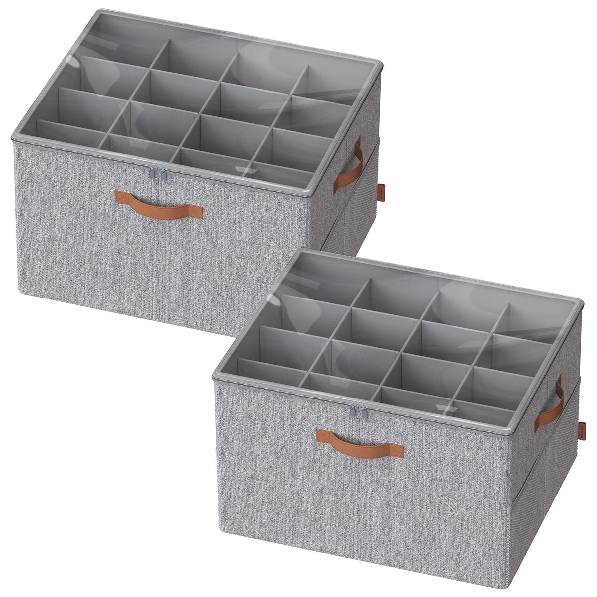 SONGMICS Shoe Organizer for Closet, 2 Pack Fabric Bins, Fits up to 32 Pairs