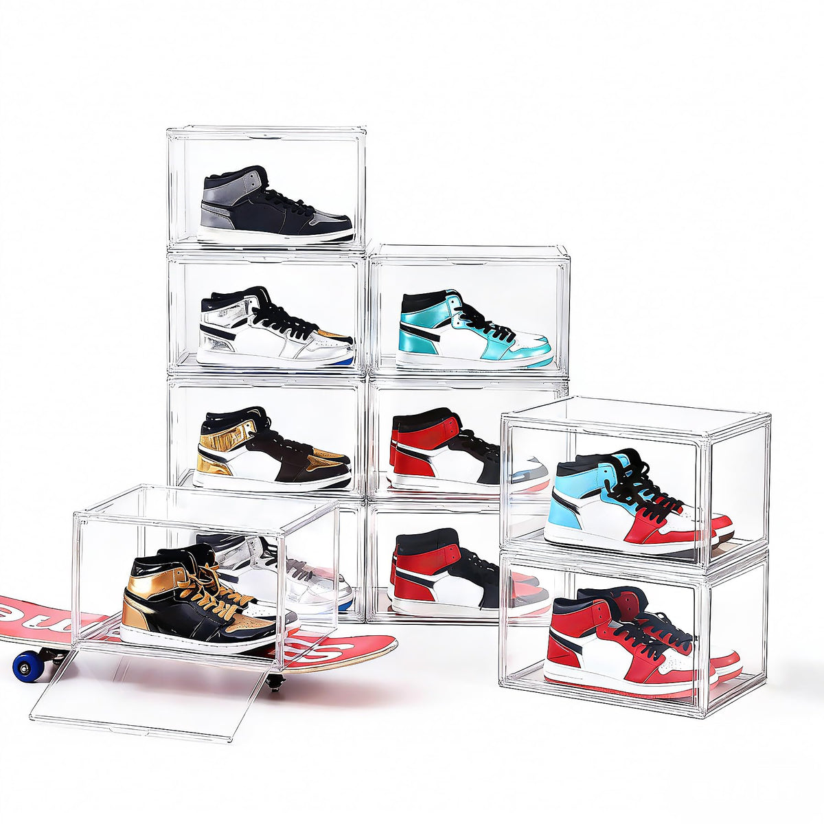 Clear Plastic Shoe Boxes Bulk Pack