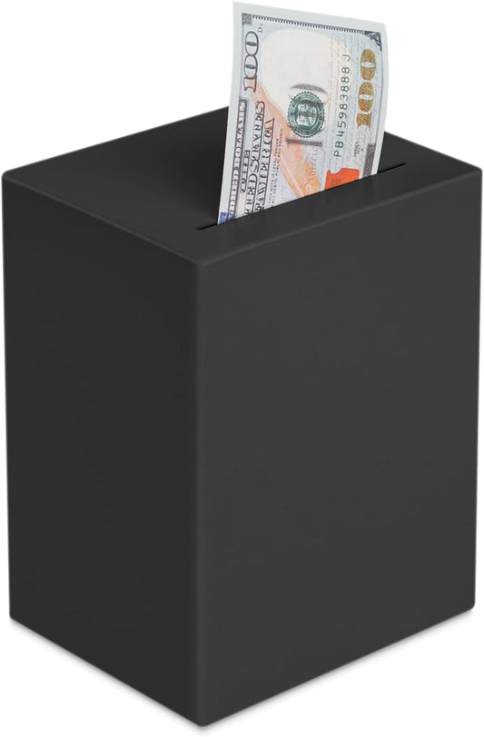 EIENHOSHI Unbreakable Piggy Bank for Adults, Must Break to Open Disposable Money Bank, Forced Savings Box with Sturdy Design, Cash Saving Container for Adults, Black