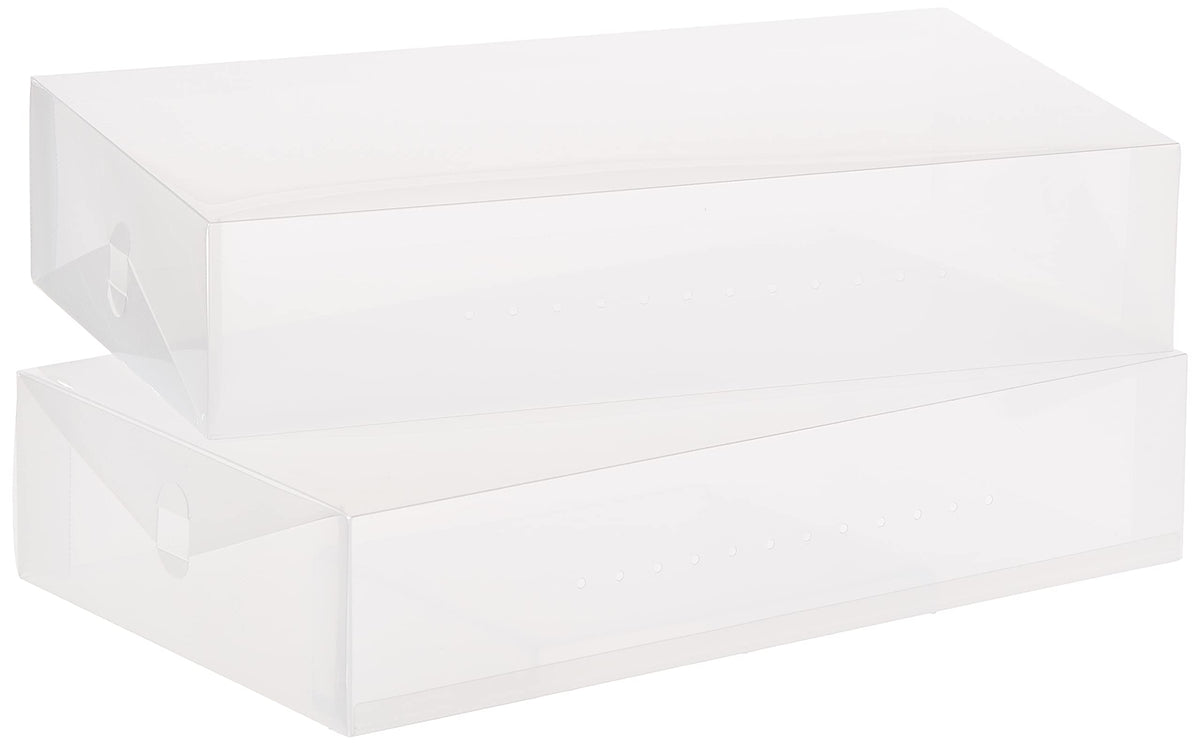 Whitmor Clear Vue Women's Shoe Box, Set of 4, White, 4 Count