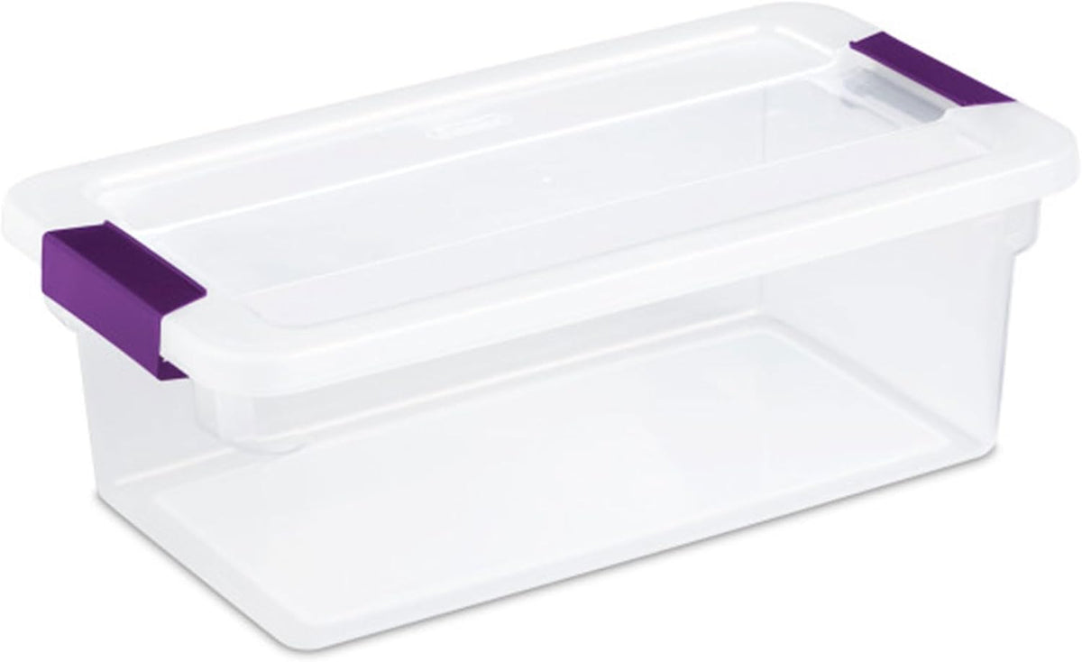 Sterilite ClearView Latch Boxes, Storage Bins with Lids, 6 Quart, 12-Pack