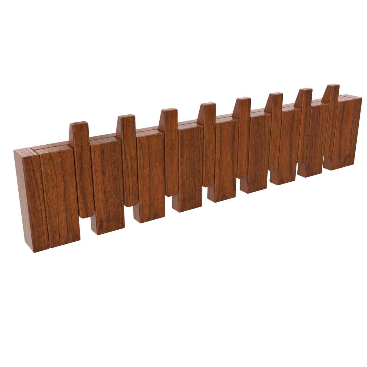 Paint Wood Wall Mounted Coat RackHooks Piano Key Hangers Natural Solid Wood Hanger Non-Woven Fabric Clothes Hangers for Closet, Kitchen, Bedroom, Bathroom, Entryway (Walnut-Beech, 8 Hooks)