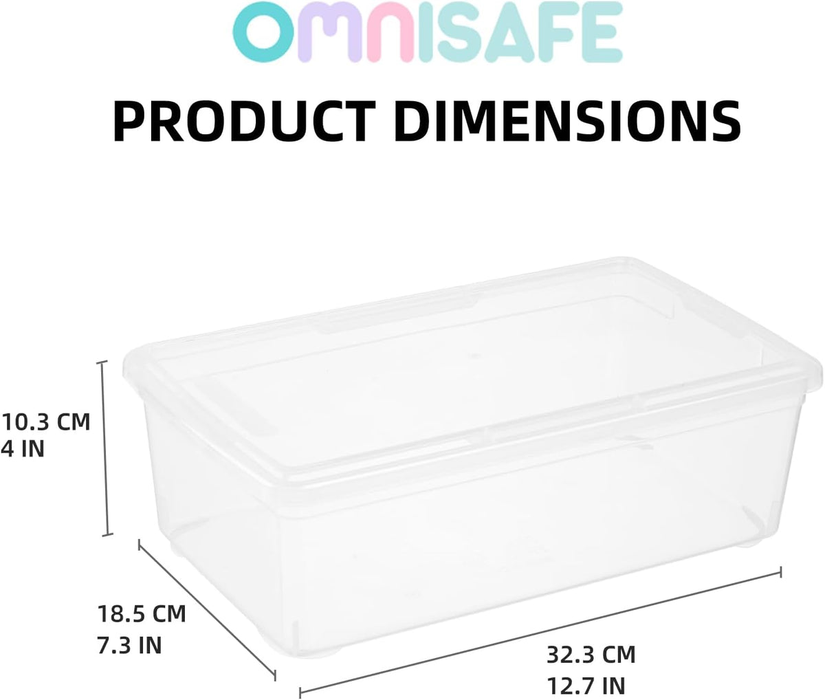 Stackable Plastic Storage Shoebox,Clear Bins (Transparent 8Pack)