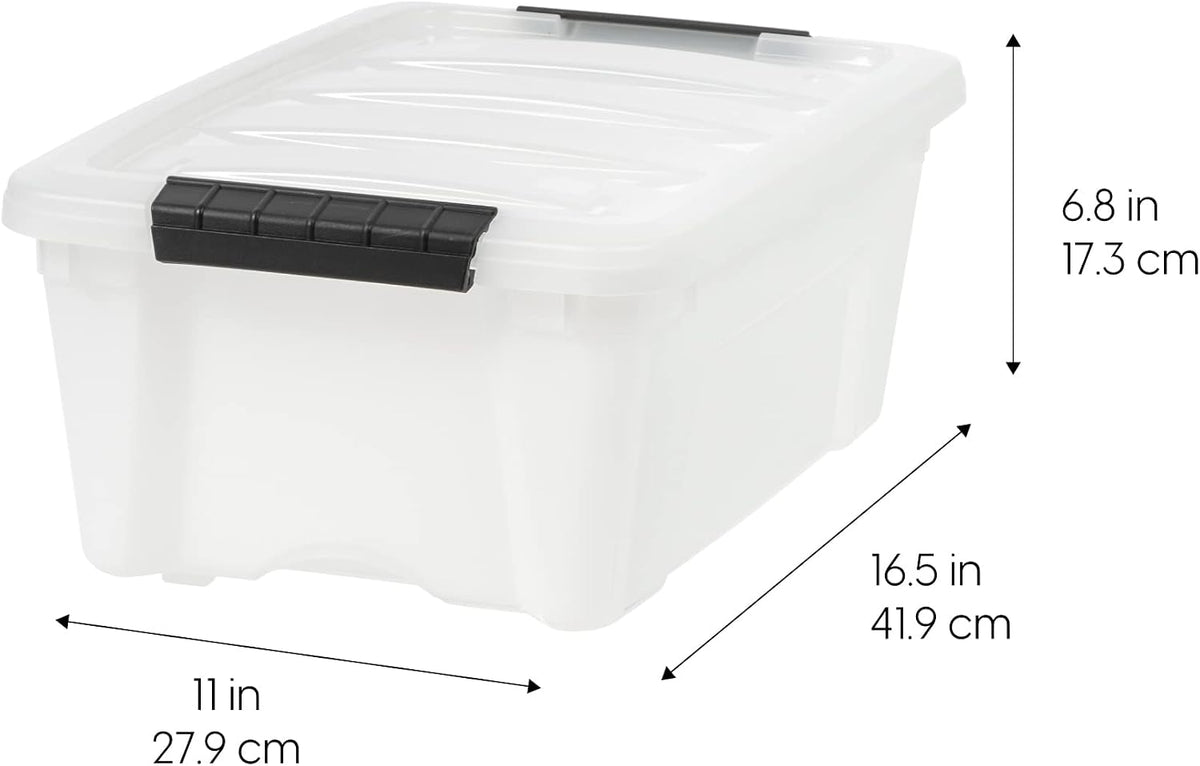 IRIS USA 4-Pack 13 Quart Storage Bins with Lids, Pearl