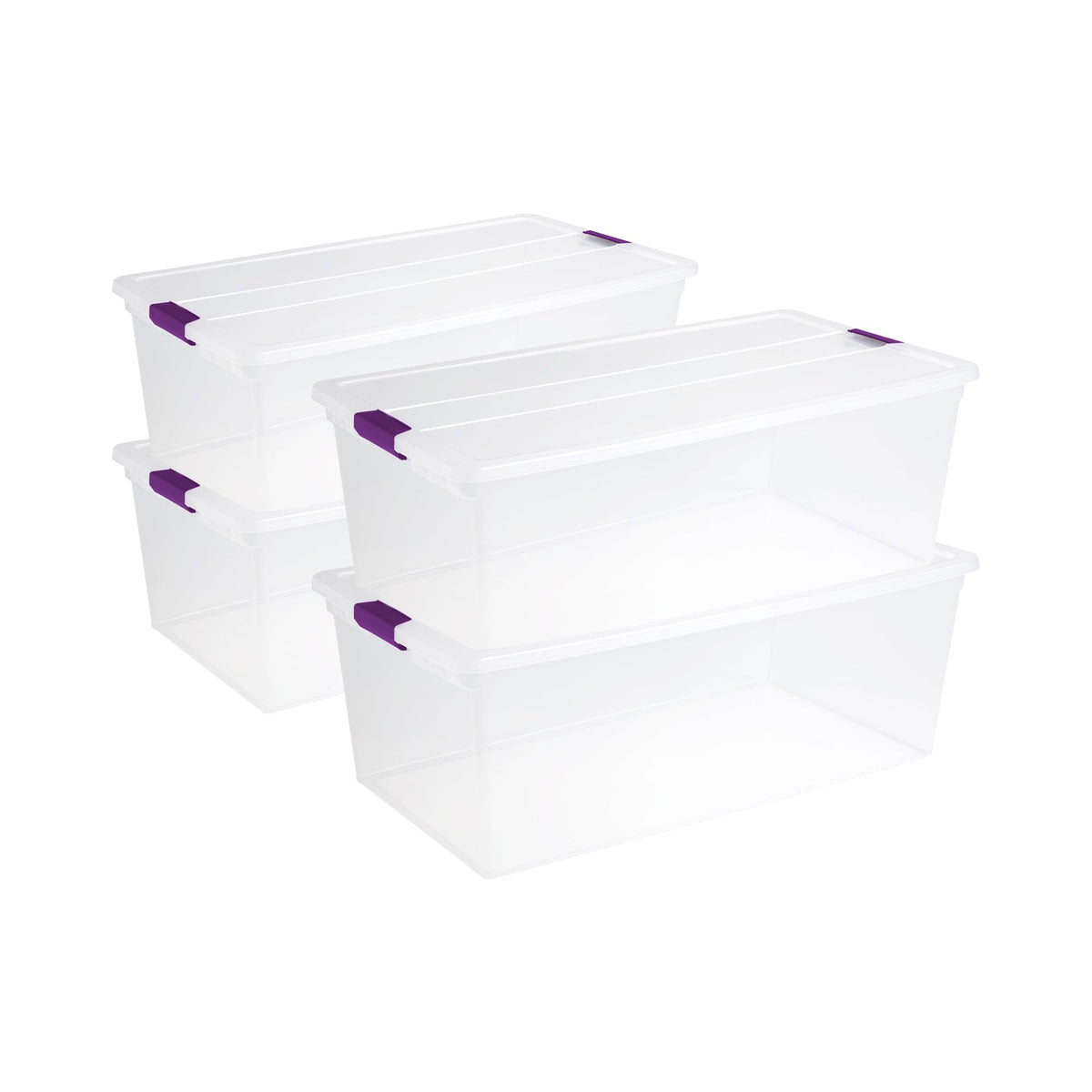 Sterilite ClearView Latch Boxes, Storage Bins with Lids, 6 Quart, 12-Pack