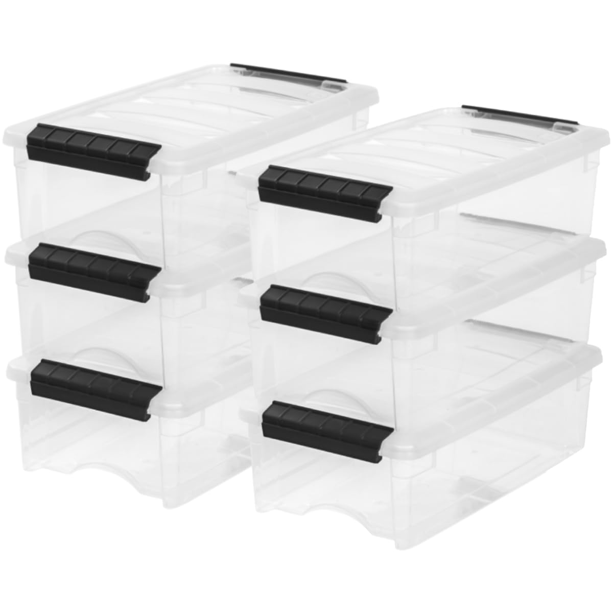 IRIS USA 6-Pack 6 Quart Storage Bins with Lids