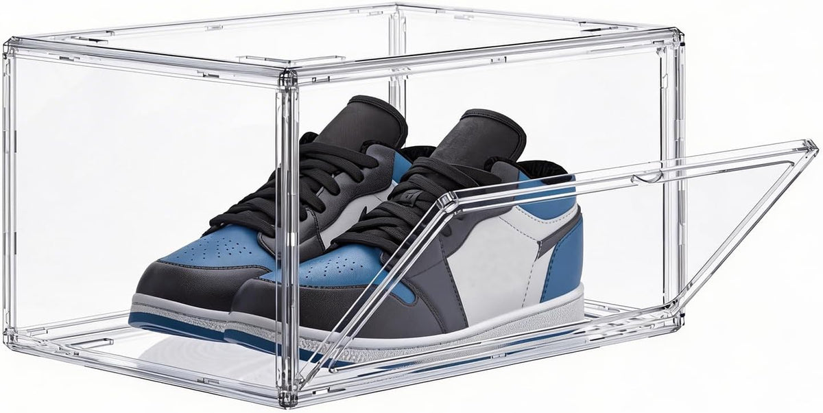 HIYOHIYO Clear Shoe Storage Box with Large Capacity Fits US Size 14, 1-Pack