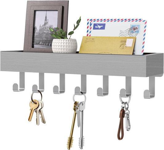Key Holder Wall Mount Magnetic Adhesive - Key Hooks Rack with shelf