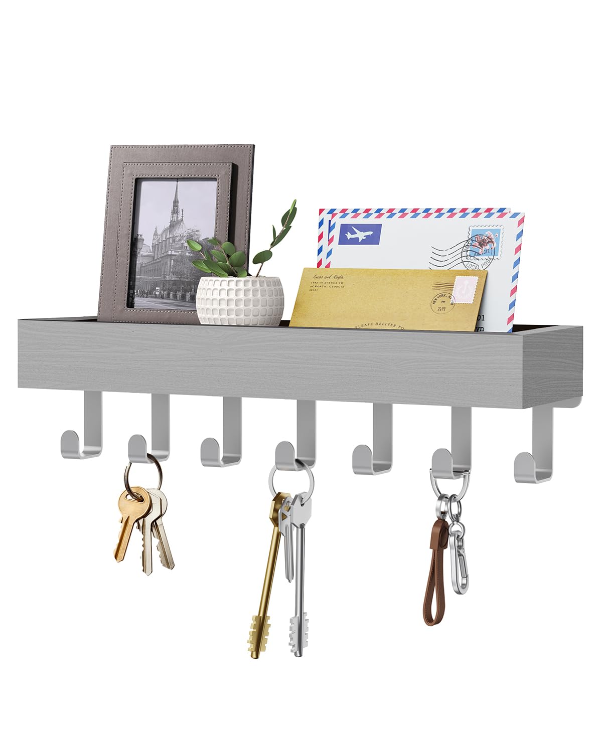Key Holder Wall Mount Magnetic Adhesive, Key Hooks Rack with Shelf