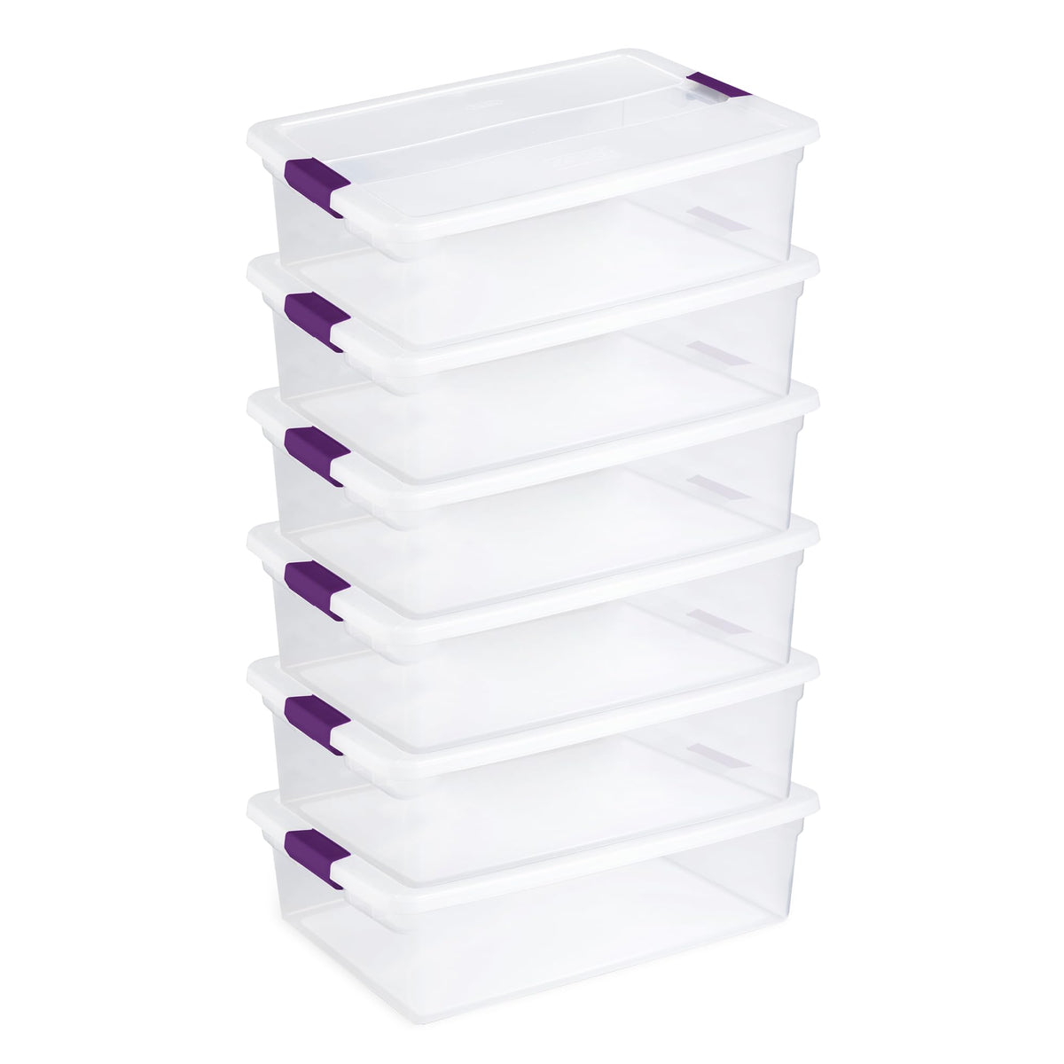 Sterilite ClearView Latch Boxes, Storage Bins with Lids, 6 Quart, 12-Pack