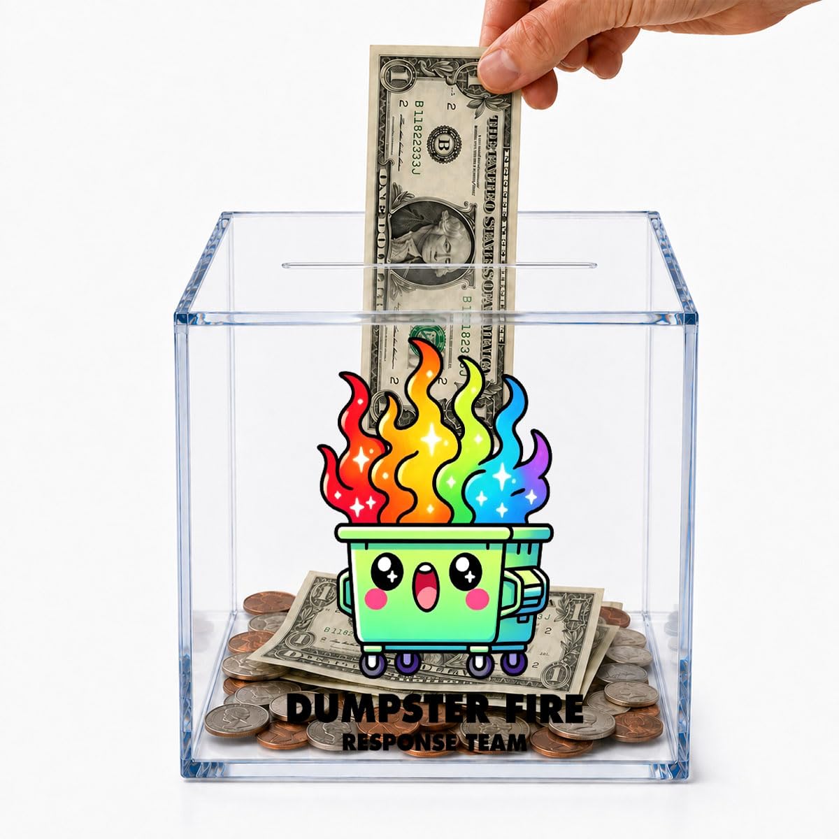 Pray On It Over It Through It Clear Acrylic Piggy Bank Inspirational