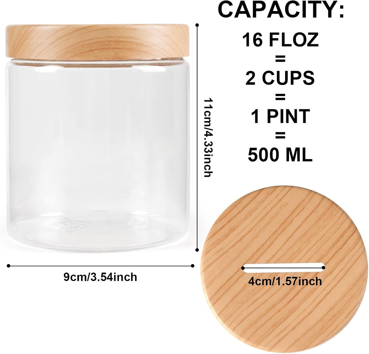 Small Coin Bank Jars 4-Pack, 16oz Clear Plastic Coin Money Tip Coin Jars with Slotted Lids, Small Transparent Plastic Coin Money Piggy Banks Jars for Adults Teens Girls Boys