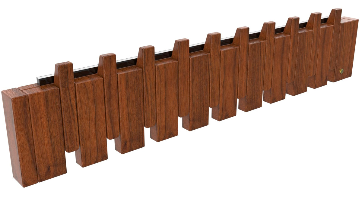 Paint Wood Wall Mounted Coat RackHooks Piano Key Hangers Natural Solid Wood Hanger Non-Woven Fabric Clothes Hangers for Closet, Kitchen, Bedroom, Bathroom, Entryway (Walnut-Beech, 8 Hooks)