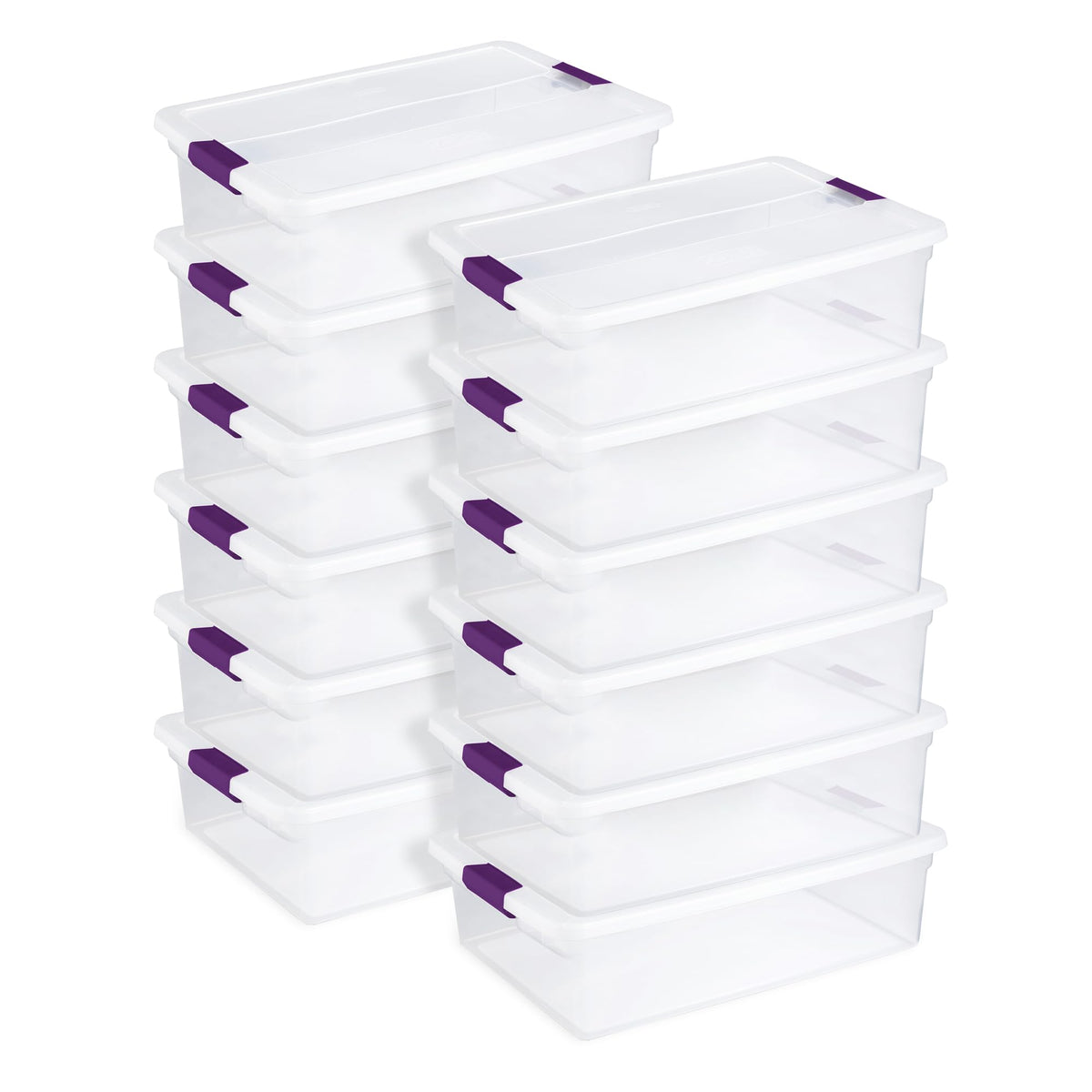 Sterilite ClearView Latch Boxes, Storage Bins with Lids, 6 Quart, 12-Pack