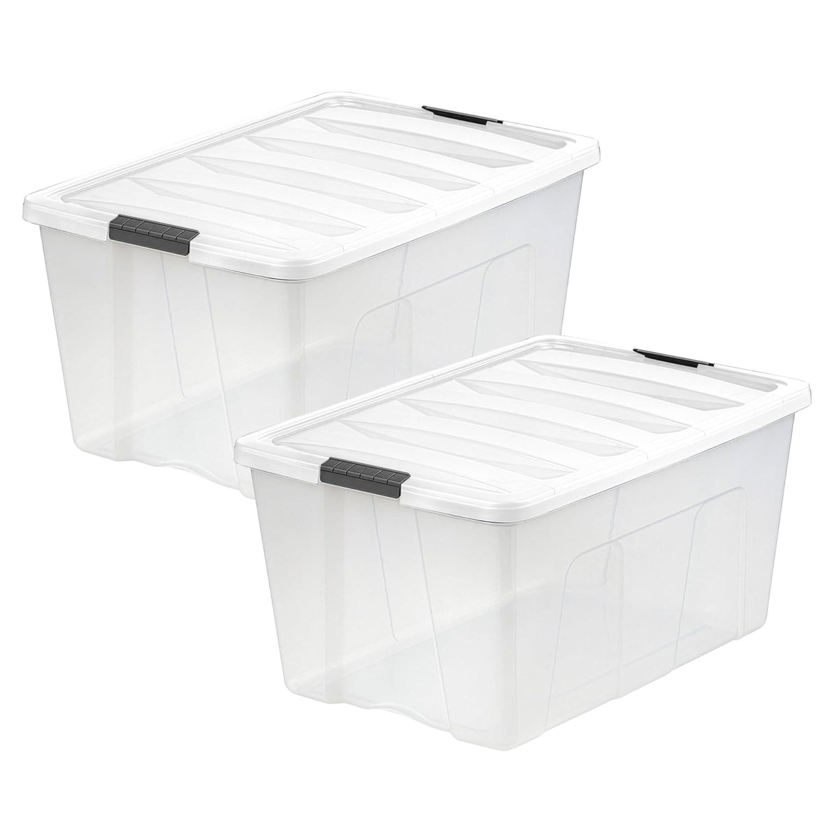 IRIS USA 10-Pack 6 Quart Storage Bins with Lids, Pearl