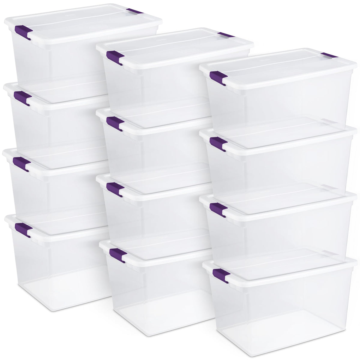 Sterilite ClearView Latch Boxes, Storage Bins with Lids, 6 Quart, 12-Pack