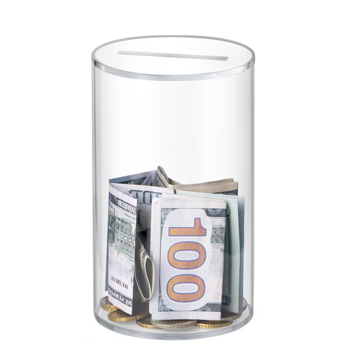 Hicocool Clear Piggy Bank, Must Break to Open, Acrylic Money Bank, 6"x3.54"