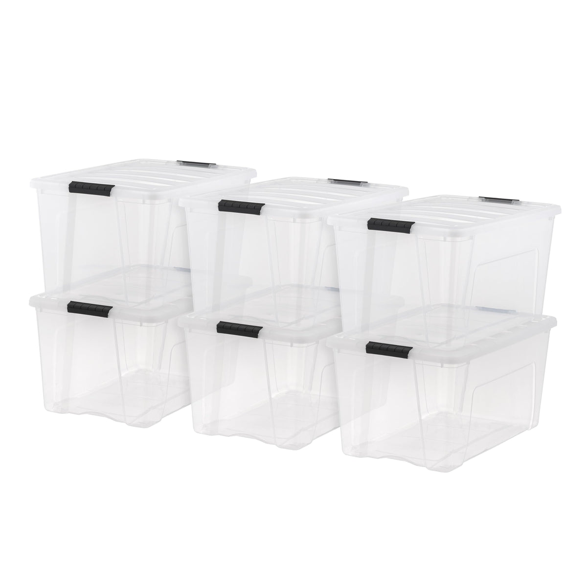 IRIS USA 10-Pack 6 Quart Storage Bins with Lids, Pearl