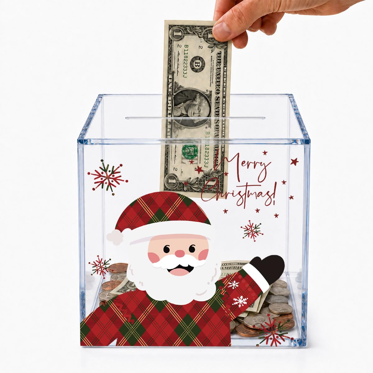 Pray On It Over It Through It Clear Acrylic Piggy Bank Inspirational