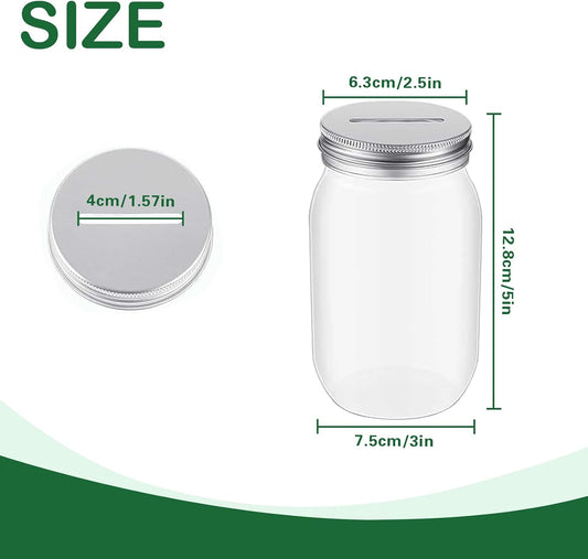 12 PCS Coin Jars for Behavior Tokens, Clear Plastic Reward Jars with Blank Labels, Reward System Behavior Management for Teacher Supplies, 400 ml