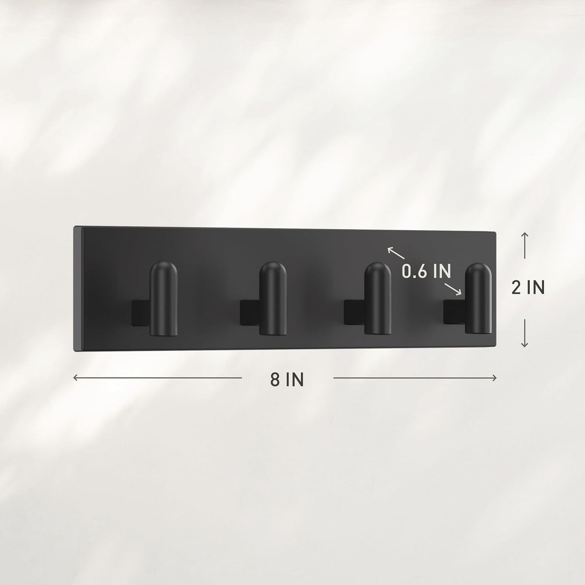 Command Decor Metal Key Rail, Matte Black, 1 Hook Rail, 8 Small Strips