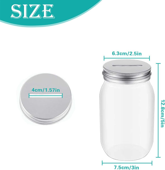12 PCS Reward Coin Jars for Behavior Tokens, Clear Plastic Coin Reward Jars Token with Blank Labels for Behavior Management Teacher Teaching Supplies, 400 ml