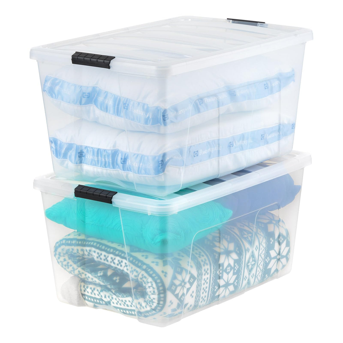 IRIS USA 10-Pack 6 Quart Storage Bins with Lids, Pearl