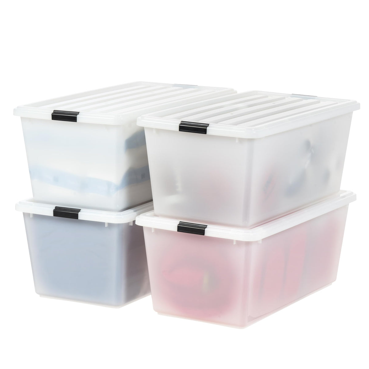IRIS USA 10-Pack 6 Quart Storage Bins with Lids, Pearl