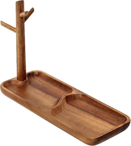 Wooden Key Tray, Key Tree Jewelry Organizer Entryway Solid Holder
