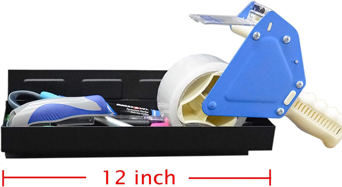 CMS MAGNETICS - Magnetic Tool Tray 12.12x4.5x1.25" Black w/Side Holding Magnets for Cabinets, Tool Boxes or Kegerator Fridge | Tool Organizer | Keg Drip Tray | Beer Taps