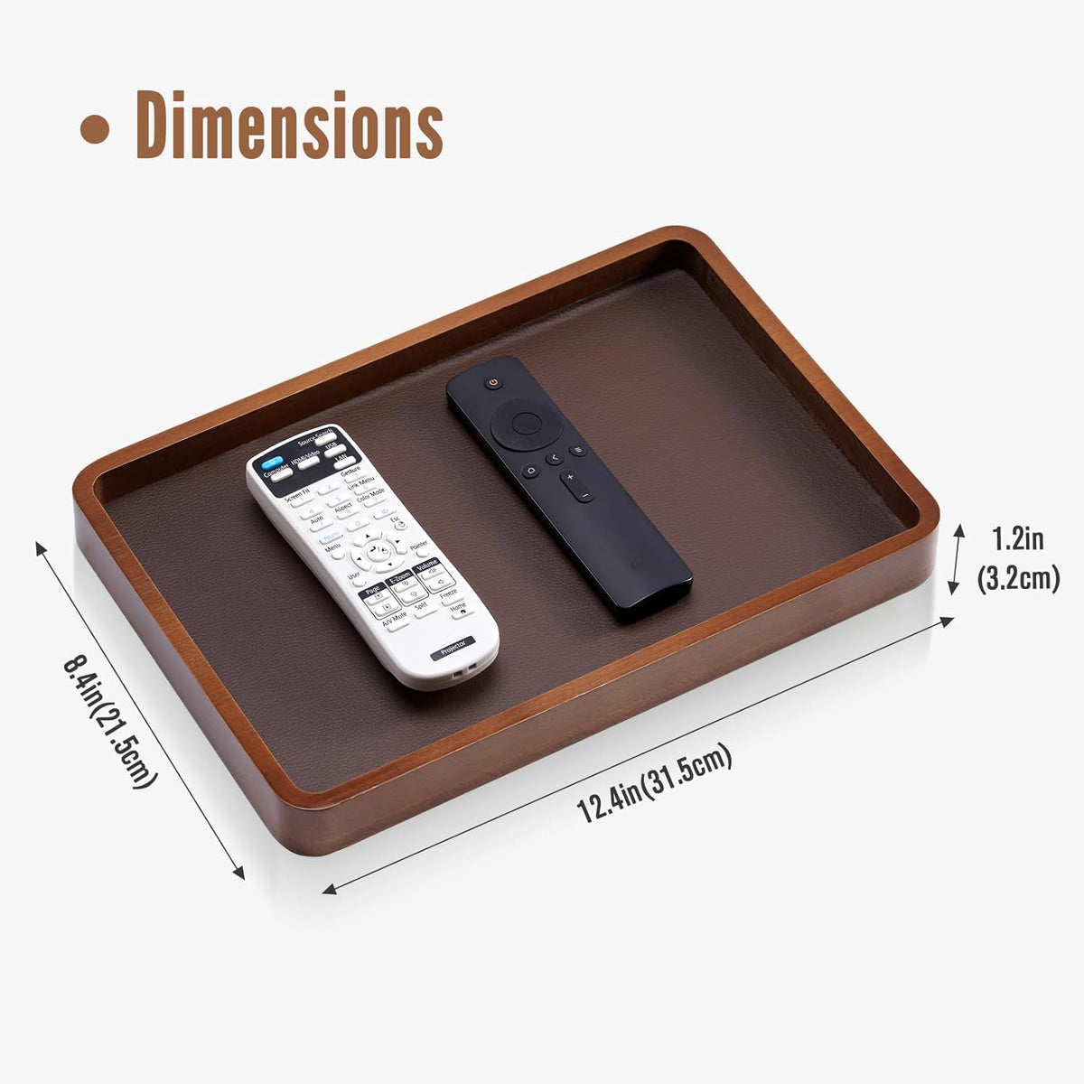 ProCase Wood Valet Tray for Men, Key Tray, Desk & Nightstand -DarkBrown