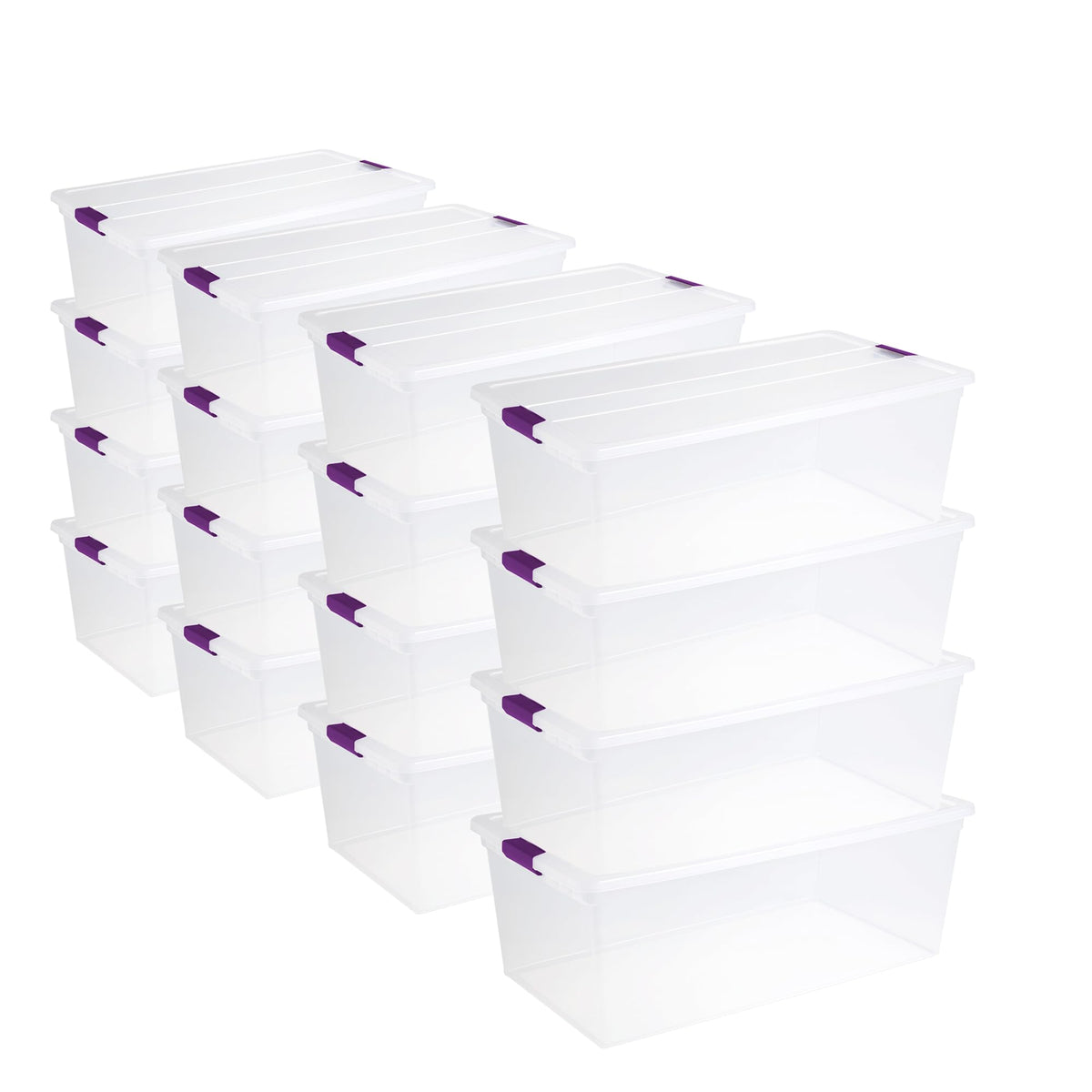 Sterilite ClearView Latch Boxes, Storage Bins with Lids, 6 Quart, 12-Pack