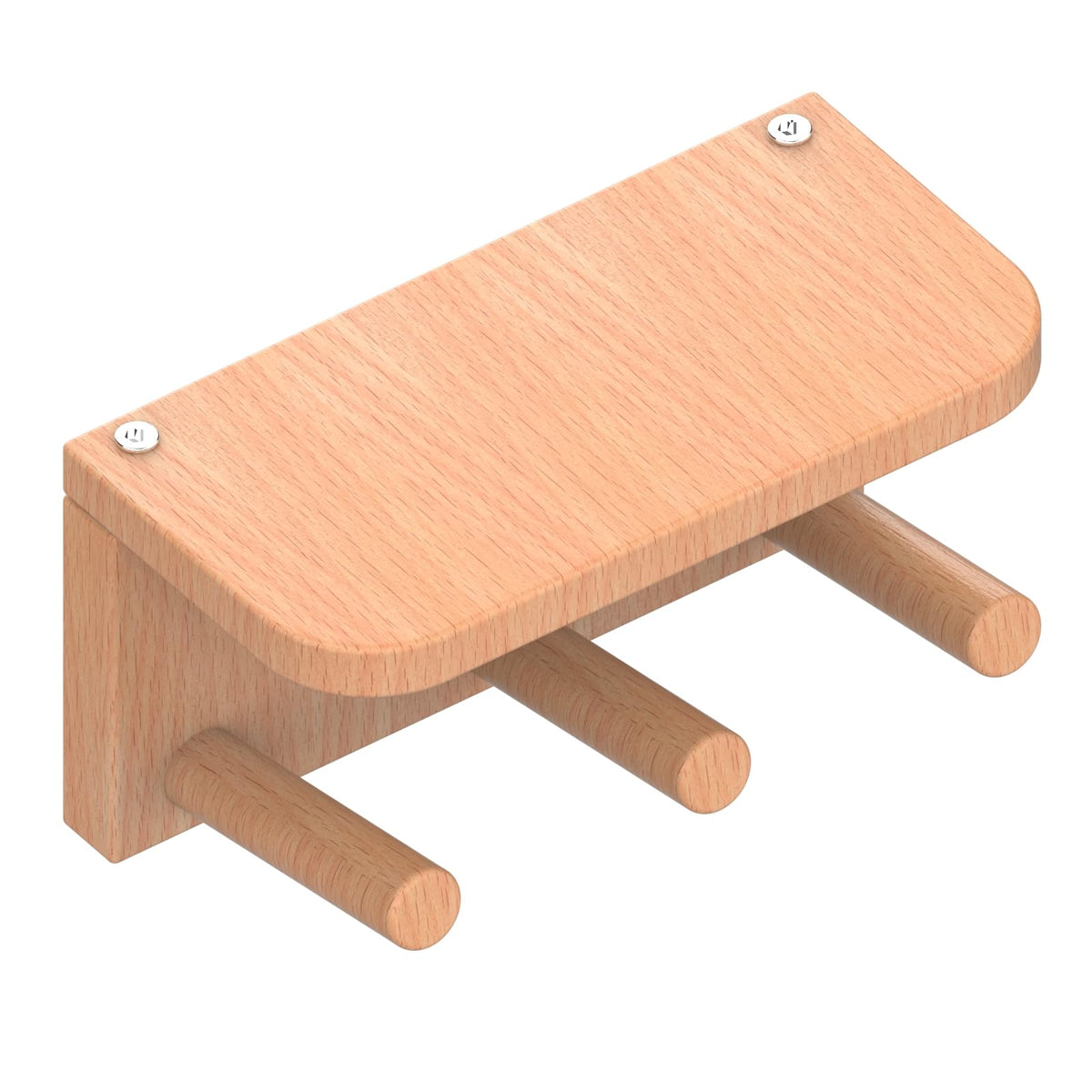 Paint Wood Wall Mounted Coat RackHooks Piano Key Hangers Natural Solid Wood Hanger Non-Woven Fabric Clothes Hangers for Closet, Kitchen, Bedroom, Bathroom, Entryway (Walnut-Beech, 8 Hooks)