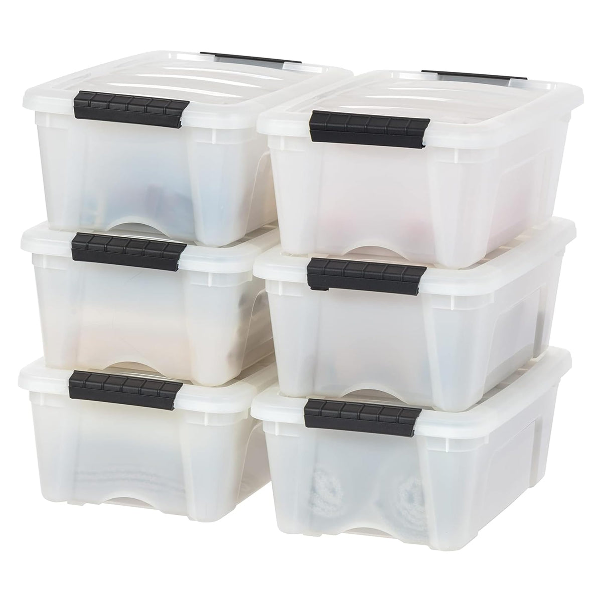 IRIS USA 4-Pack 13 Quart Storage Bins with Lids, Pearl