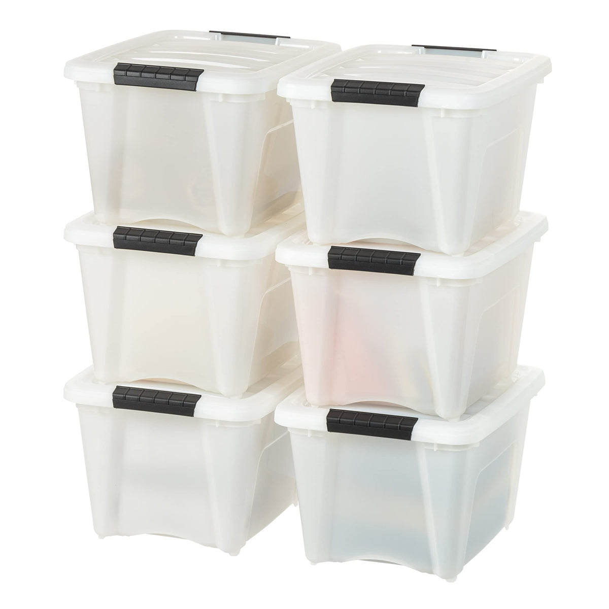 IRIS USA 4-Pack 13 Quart Storage Bins with Lids, Pearl