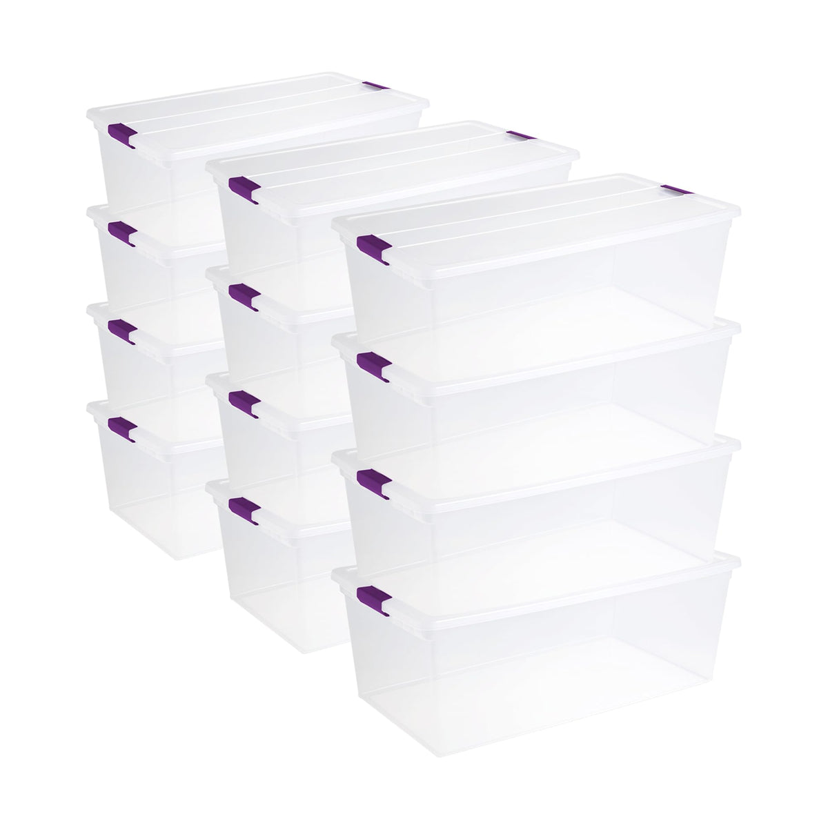 Sterilite ClearView Latch Boxes, Storage Bins with Lids, 6 Quart, 12-Pack