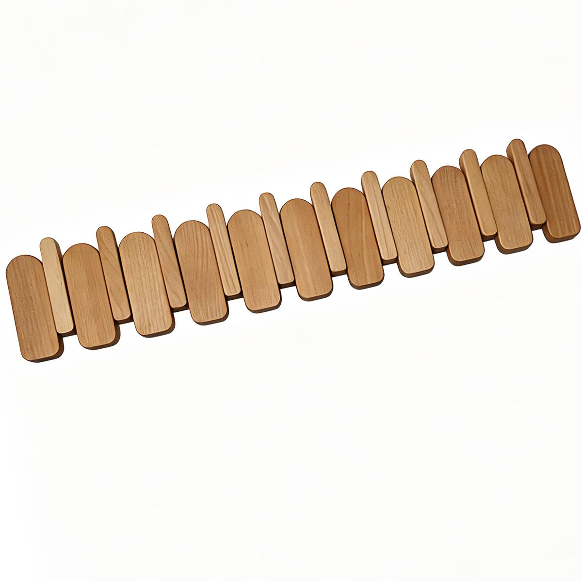 Paint Wood Wall Mounted Coat RackHooks Piano Key Hangers Natural Solid Wood Hanger Non-Woven Fabric Clothes Hangers for Closet, Kitchen, Bedroom, Bathroom, Entryway (Walnut-Beech, 8 Hooks)