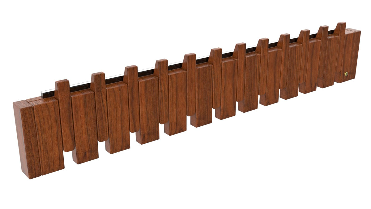 Paint Wood Wall Mounted Coat RackHooks Piano Key Hangers Natural Solid Wood Hanger Non-Woven Fabric Clothes Hangers for Closet, Kitchen, Bedroom, Bathroom, Entryway (Walnut-Beech, 8 Hooks)