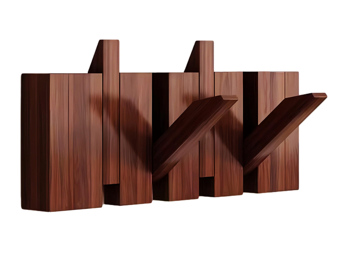Paint Wood Wall Mounted Coat RackHooks Piano Key Hangers Natural Solid Wood Hanger Non-Woven Fabric Clothes Hangers for Closet, Kitchen, Bedroom, Bathroom, Entryway (Walnut-Beech, 8 Hooks)
