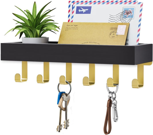 Key Holder Wall Mount Magnetic Adhesive - Key Hooks Rack with shelf